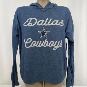 Dallas Cowboys NFL Football Navy Blue Hooded Sweatshirt Top Women's MEDIUM NWT